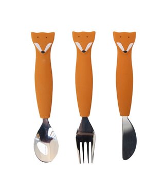 Trixie RVS & Silicone bestek set Mr Fox