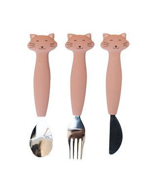 Trixie RVS & Silicone bestek set Mrs Cat