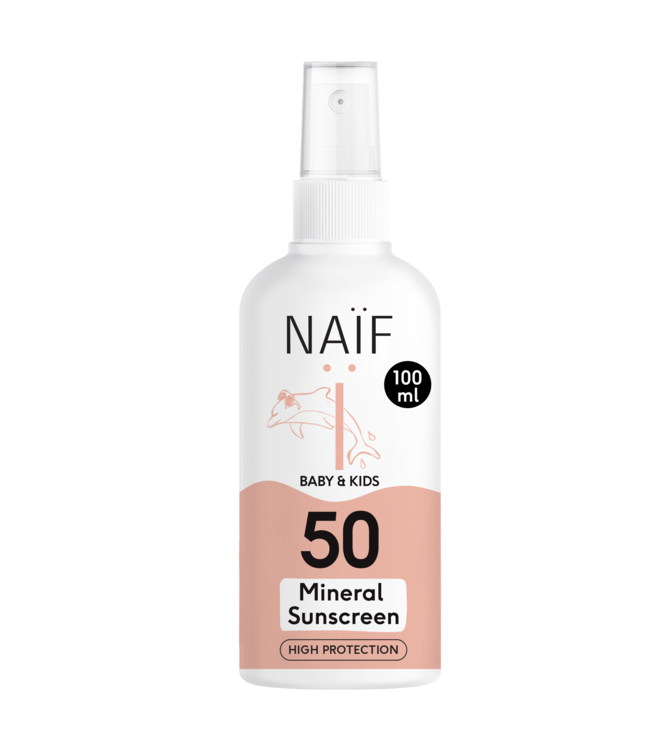Naif Minerale Zonnebrandspray voor Baby & Kids Factor 50 - 100ML