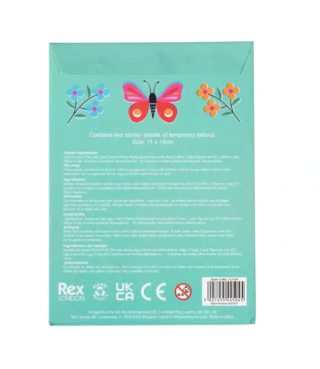Rex London Temporary Tattoos Floral Flutter