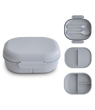 Mushie Lunchbox Cloud met verdeelvakken, tray en bestek
