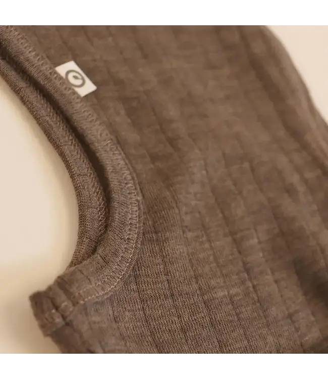 Muesli Woolly Rib balaclava Walnut melange