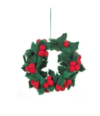 Felt so good Kersthanger Hulst kransje- Handmade & Biodegradable