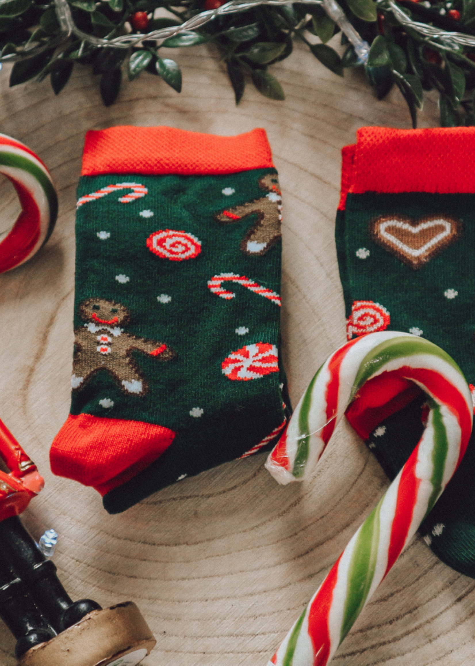 Kerst Gingerbreads Sokken - geproduceerd in Europa