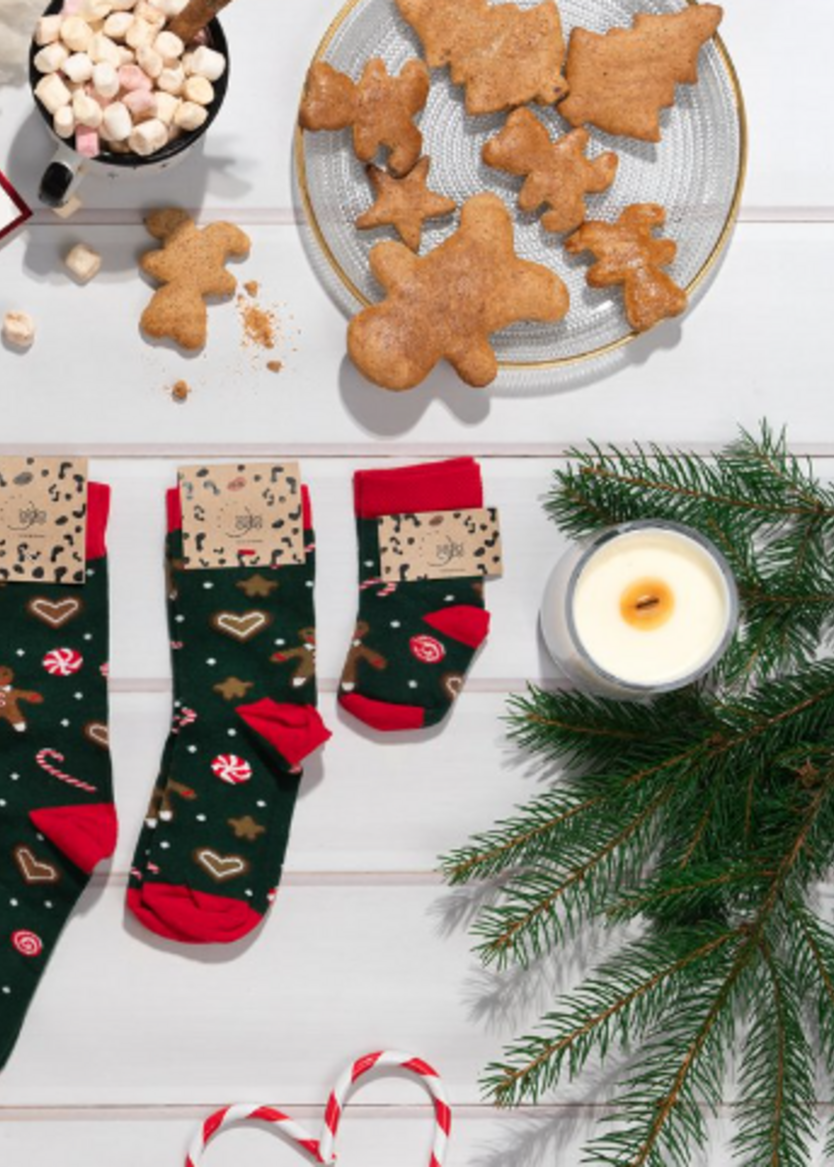 Kerst Gingerbreads Sokken - geproduceerd in Europa