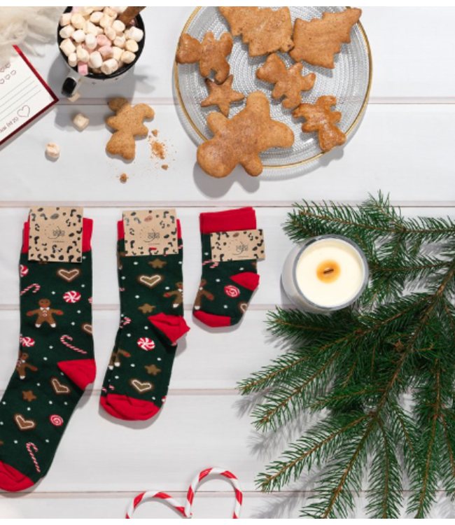 Kerst Gingerbreads Sokken - geproduceerd in Europa