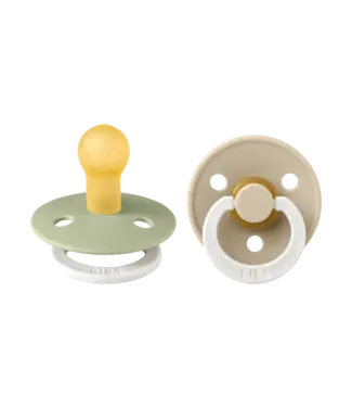 Bibs Speen Kersvorm Glow in the dark -  set van twee - maat 1 (0-6 maanden) Sage/Vanilla