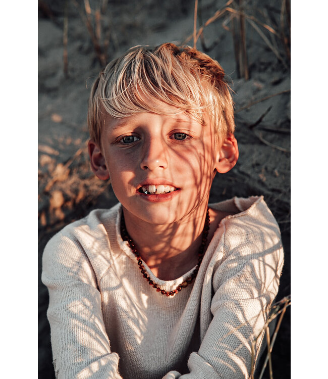 Alwero Coni Kids barnsteen ketting 38 CM - Cognac