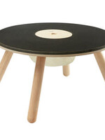 Ronde tafel van duurzaam hout met krijtbord en opbergzakje - 55cm diameter