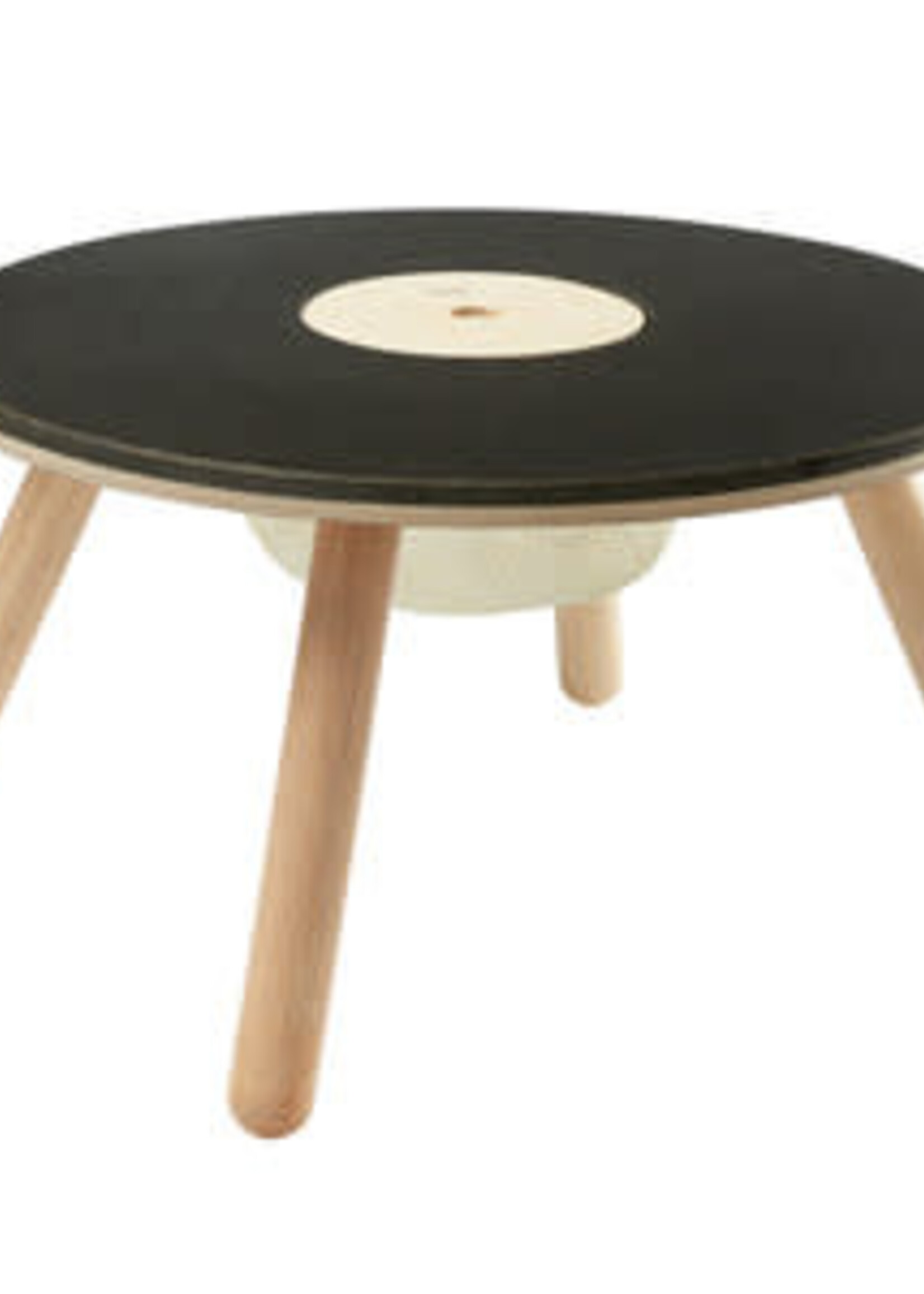 Ronde tafel van duurzaam hout met krijtbord en opbergzakje - 55cm diameter
