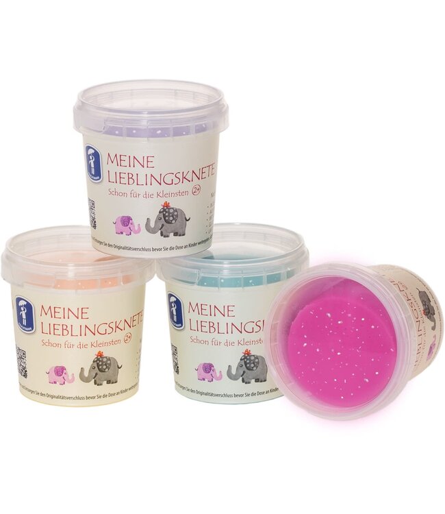 Mijn Lievelingsklei - Bio Glitter Klei 4Pack 4x150g - met aardappelzetmeel