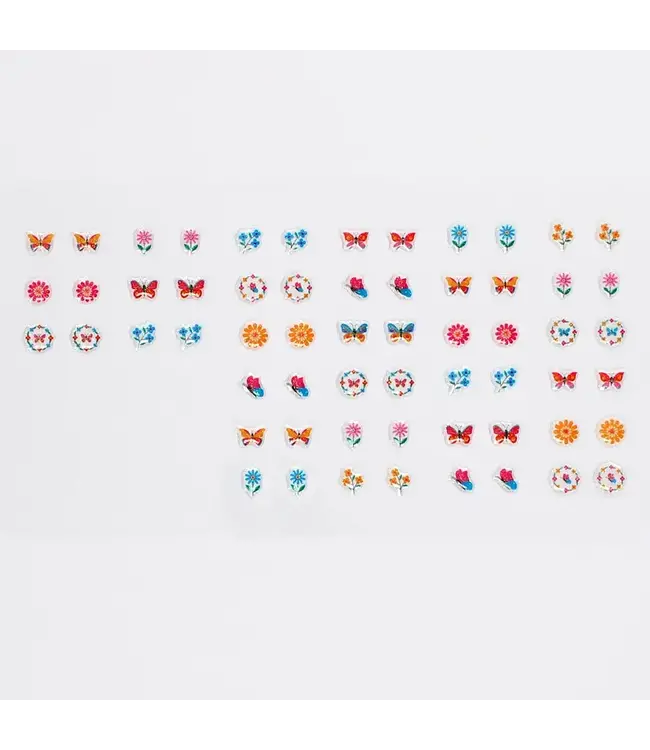 Plak oorbellen - Stickertjes Floral Flutter