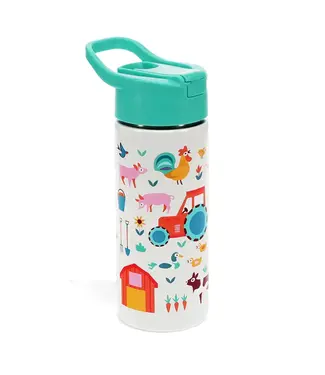 RVS Drinkfles met rietje - 500ml Farmyard
