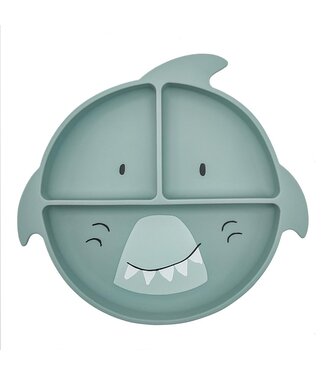 Trixie Siliconen bord met vakjes en zuignap - Mr. Shark
