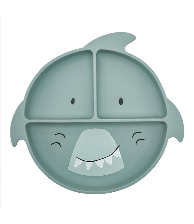 Trixie Siliconen bord met vakjes en zuignap - Mr. Shark