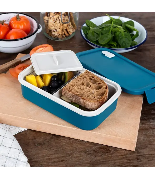 Dubbelwandige thermos Lunchbox met vakjes Blue