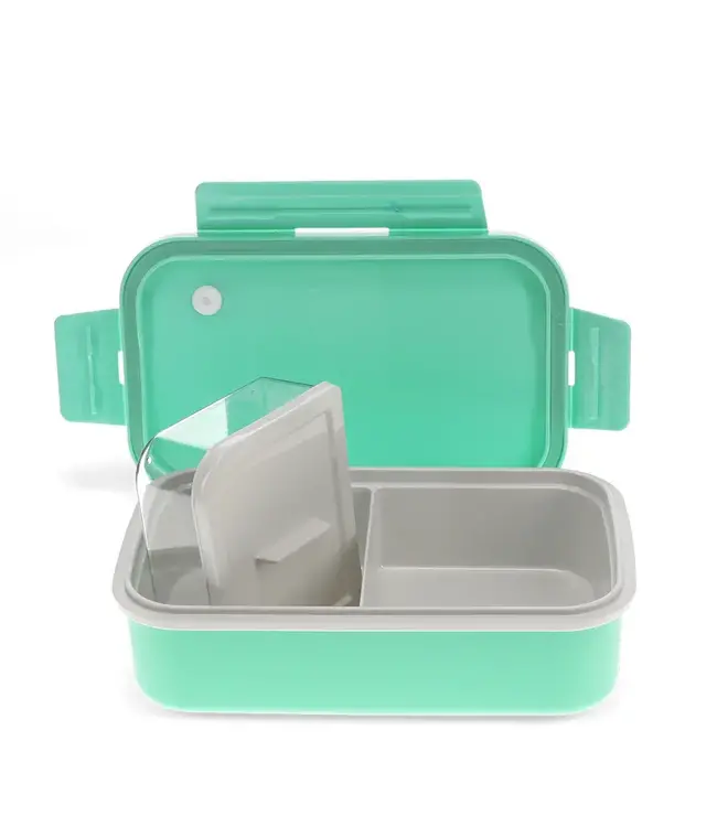 Dubbelwandige thermos Lunchbox met vakjes Aqua
