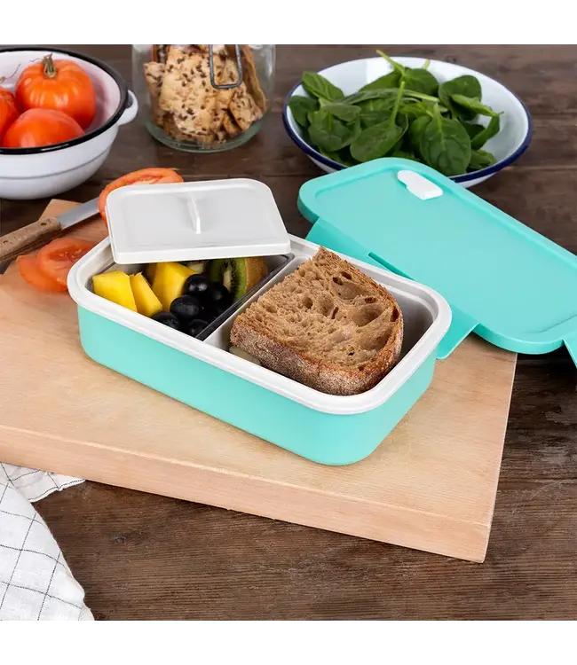 Dubbelwandige thermos Lunchbox met vakjes Aqua