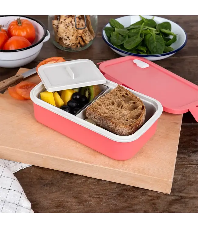 Dubbelwandige thermos Lunchbox met vakjes Rose Pink