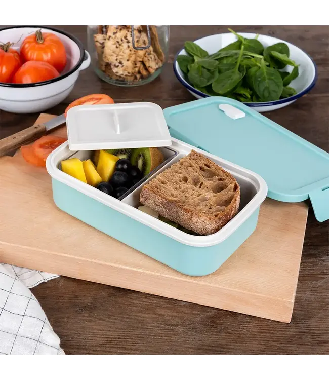 Dubbelwandige thermos Lunchbox met vakjes Pale Blue