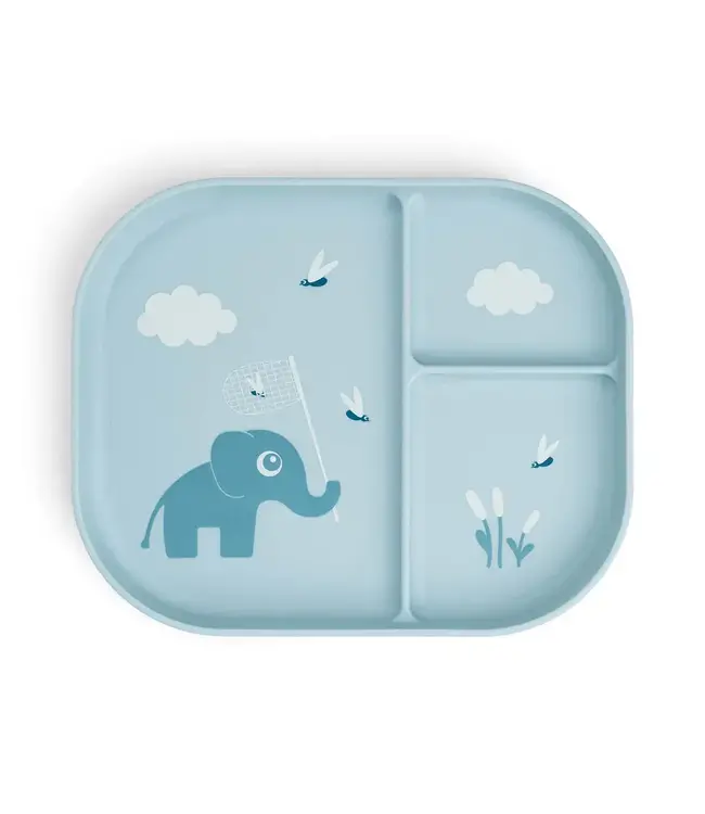 Done by Deer Foodie compartment plate - Elphee Blue
