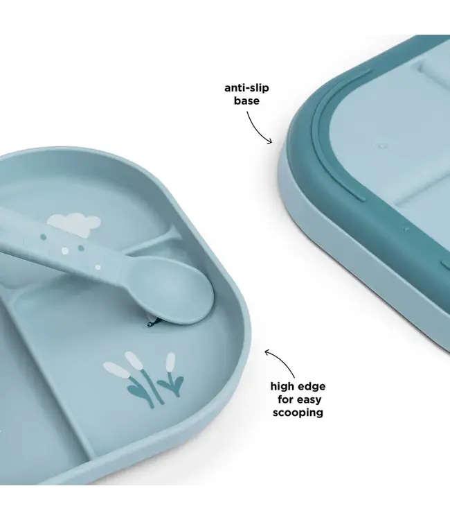 Done by Deer Foodie compartment plate - Elphee Blue