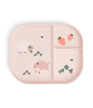 Done by Deer Foodie compartment plate - Tiny Farm Blush