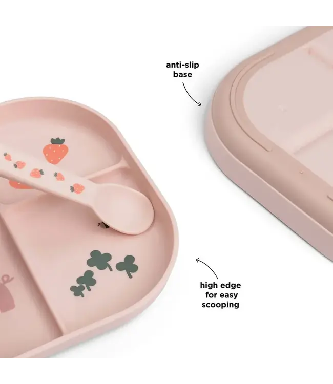 Done by Deer Foodie compartment plate - Tiny Farm Blush