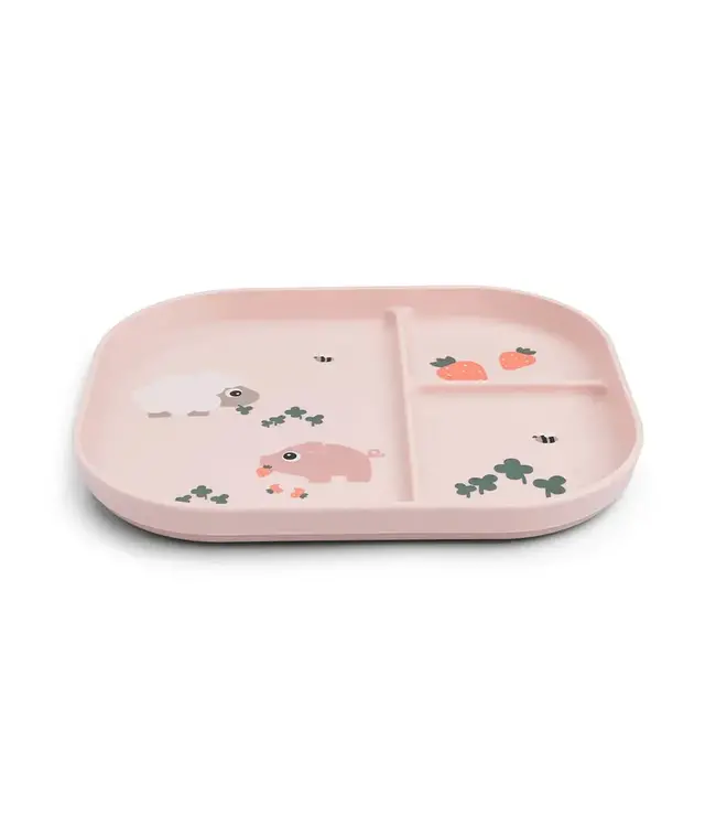 Done by Deer Foodie compartment plate - Tiny Farm Blush