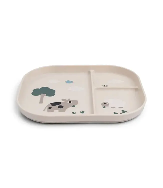 Done by Deer Foodie compartment plate - Tiny Farm Sand
