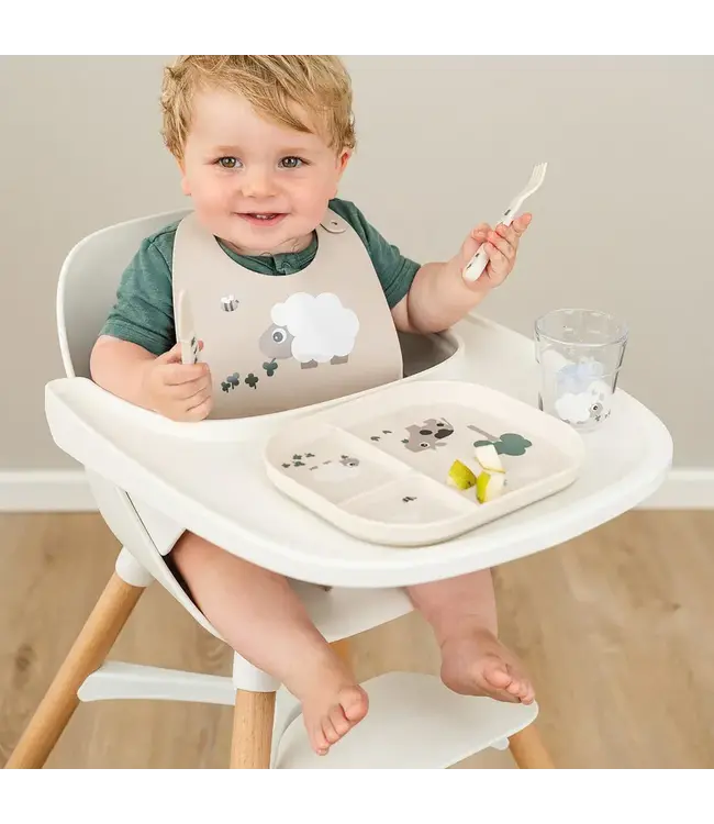 Done by Deer Foodie compartment plate - Tiny Farm Sand