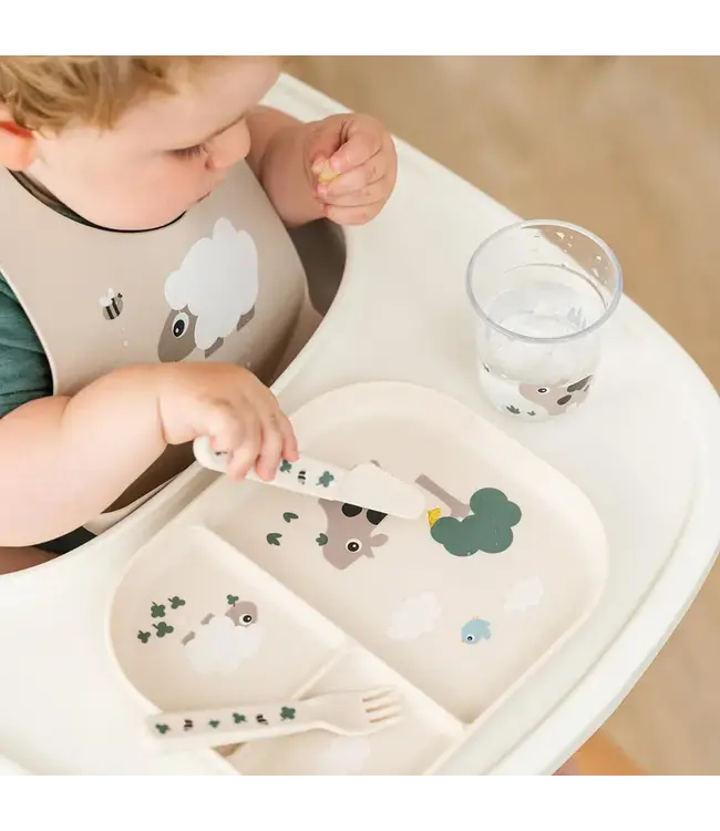 Done by Deer Foodie compartment plate - Tiny Farm Sand