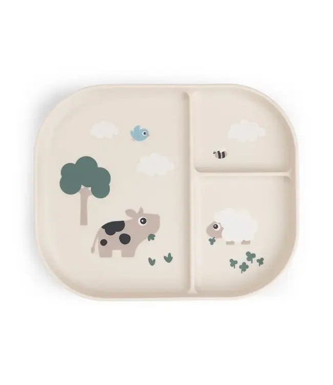 Done by Deer Foodie compartment plate - Tiny Farm Sand