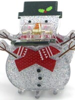 Haar clip Kerst Sneeuwpop - 5 cm