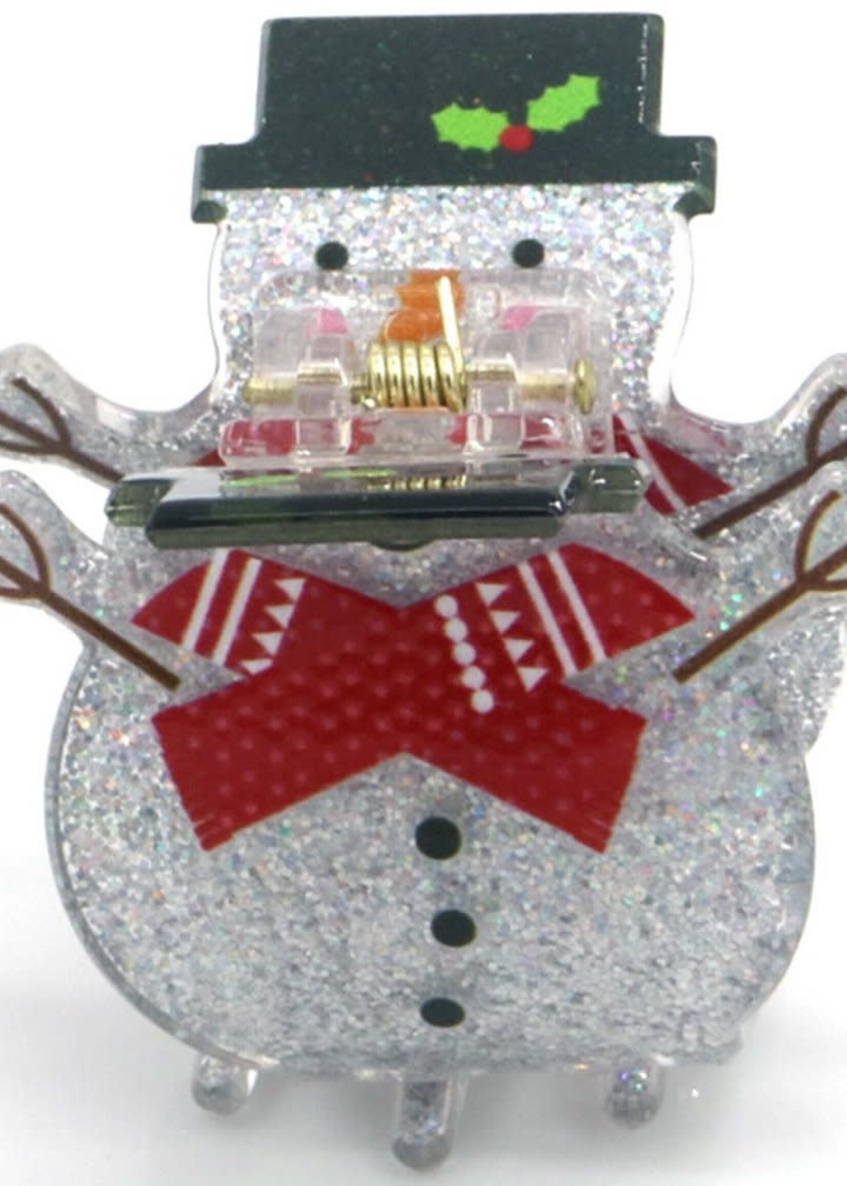 Haar clip Kerst Sneeuwpop - 5 cm