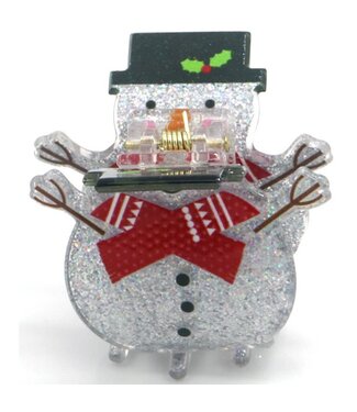 Haar clip Kerst Sneeuwpop - 5 cm