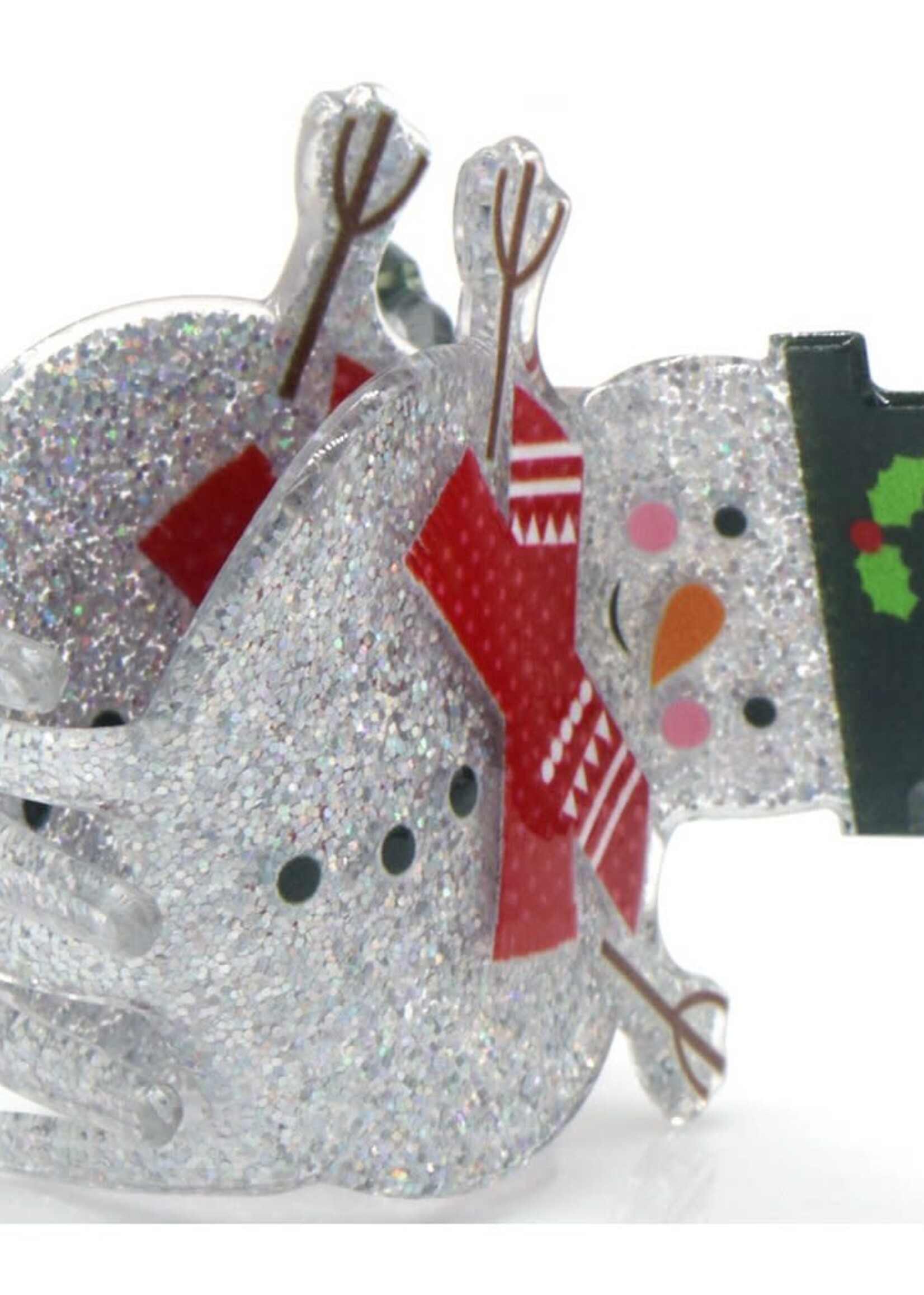 Haar clip Kerst Sneeuwpop - 5 cm