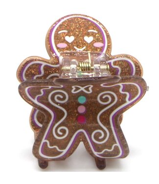 Haar clip Kerst Koekmannetje gekleurde knopen - 4cm