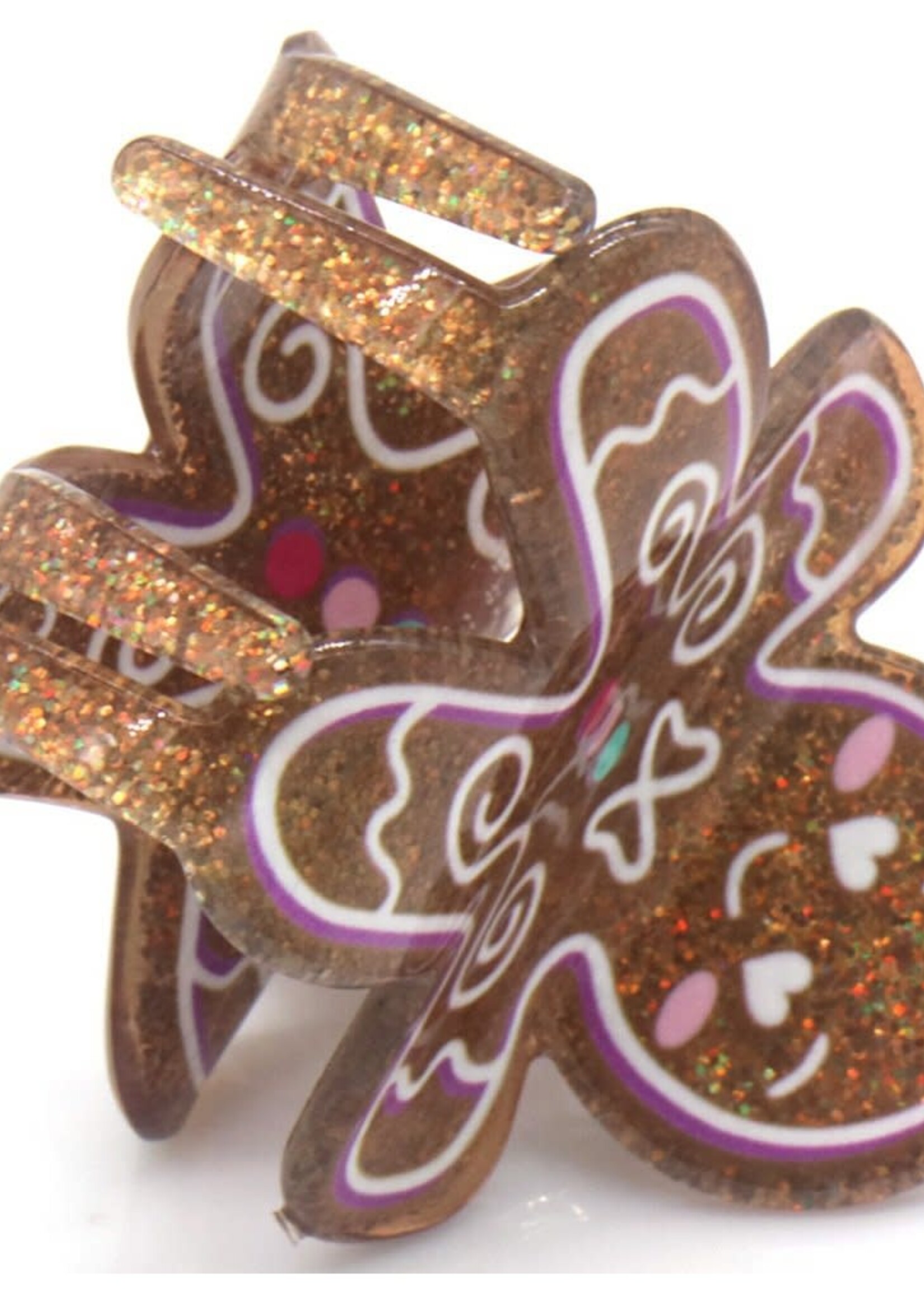Haar clip Kerst Koekmannetje gekleurde knopen - 4cm