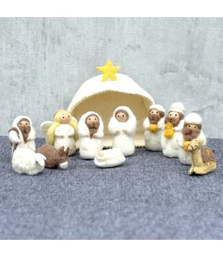 Kerststal 12-delig - Vilt fairmade in Nepal