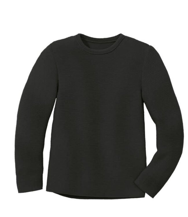 Disana Trui Links- Gebreid GOTS Wol Antraciet