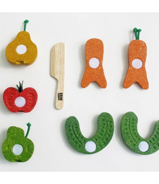Plan Toys Snijfruit en Groente ´Kromkommer´ (5-delig) van duurzaam hout