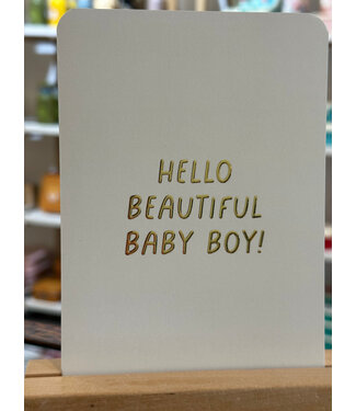 Hello beautiful baby boy! - Goudfolie - Kaartje met ronde hoeken Hello beautiful baby boy! - Goudfolie - Kaartje met ronde hoeken