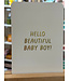 Hello beautiful baby boy! - Goudfolie - Kaartje met ronde hoeken