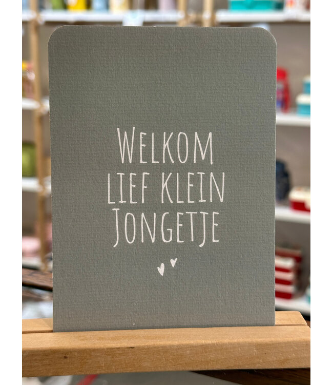 Welkom lief klein jongetje - Kaartje met ronde hoeken