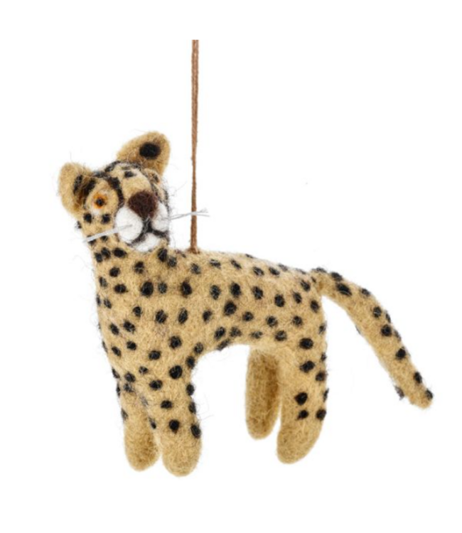 Felt so good Kersthanger Larry the Leopard- Handmade & Biodegradable