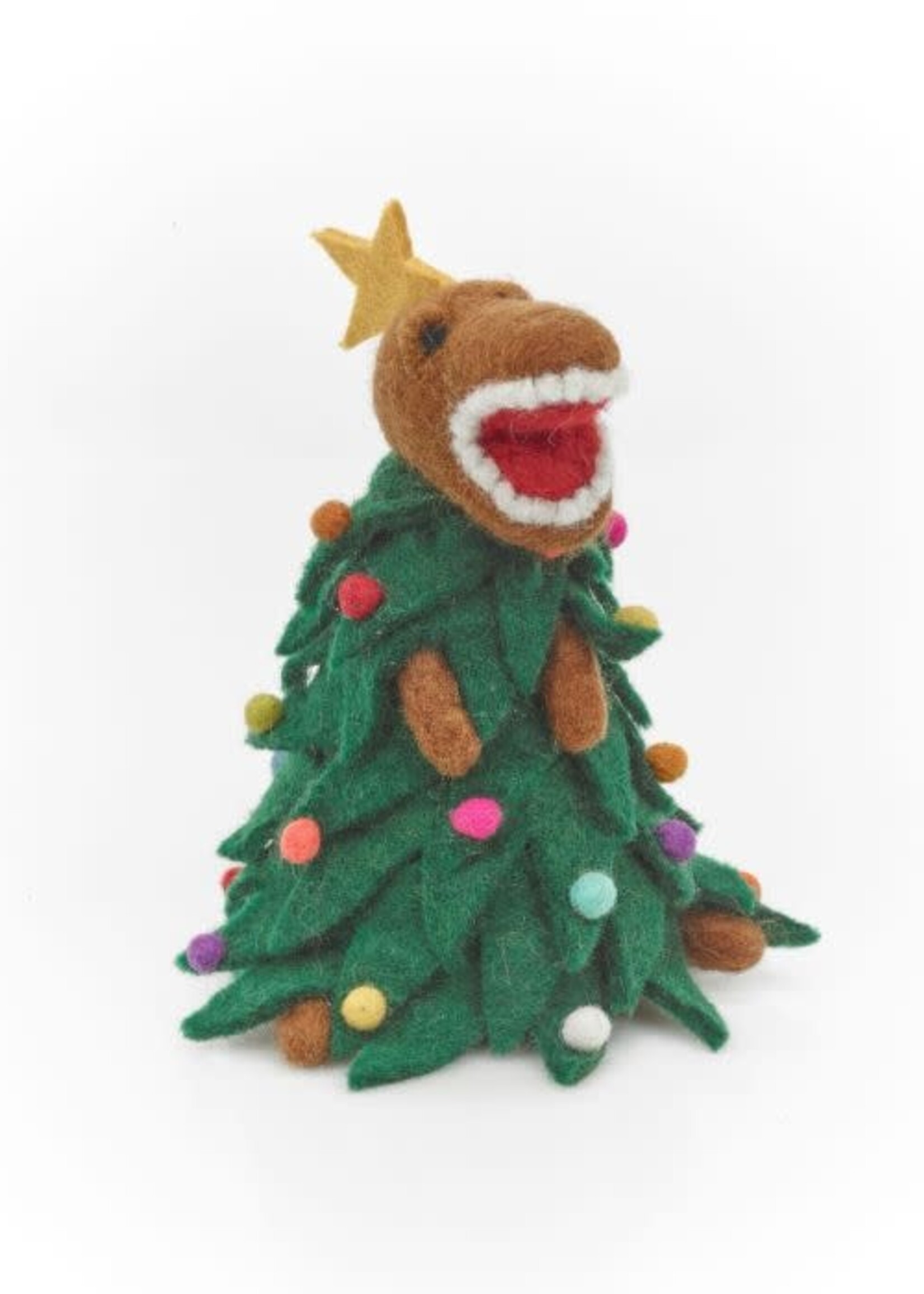 Felt so good Kerst Tree Topper T-Rex - Handmade & Biodegradable