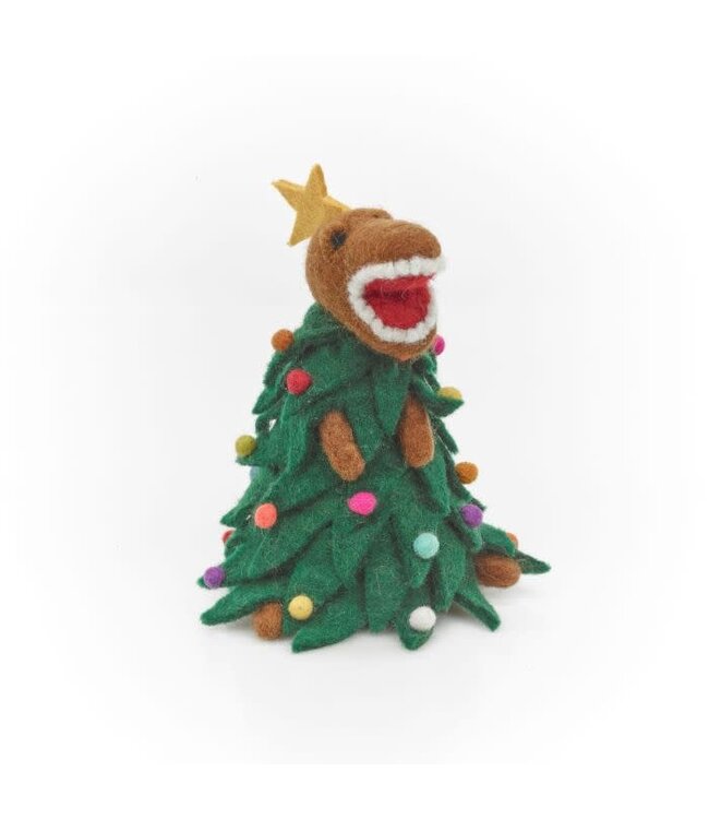 Felt so good Kerst Tree Topper T-Rex - Handmade & Biodegradable