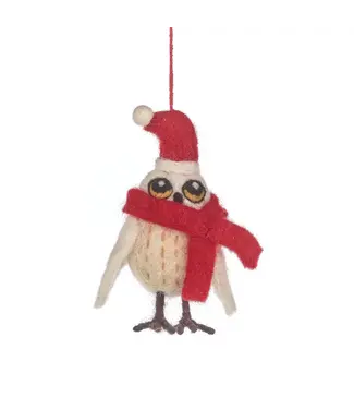 Felt so good Kersthanger Snowy the Owl - Handmade & Biodegradable