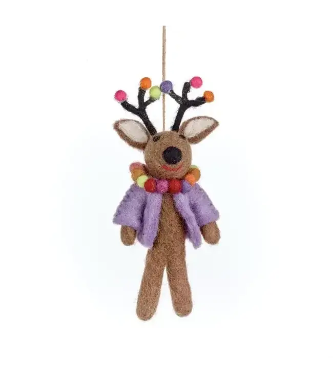 Felt so good Kersthanger Reindeer Christmass lights - Handmade & Biodegradable